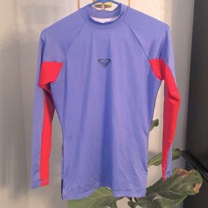 Roxy Rash Guard swimsuit top - large purple